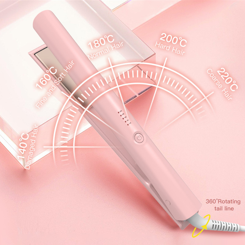 Portable Professional Titanium Plate with Two in One Straight Hair and Curling Iron LED Display Screen for Hair Care and Hairdressing Factory Price