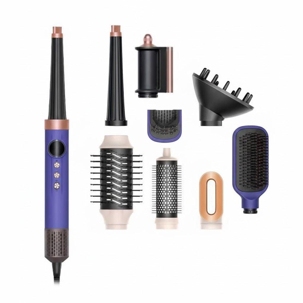 Salon Hair Supplies Foldable Outdoor Electric Styling Tools Professional Hair Dryer Set with 6-in-1 Multi Stylers Curling Irons