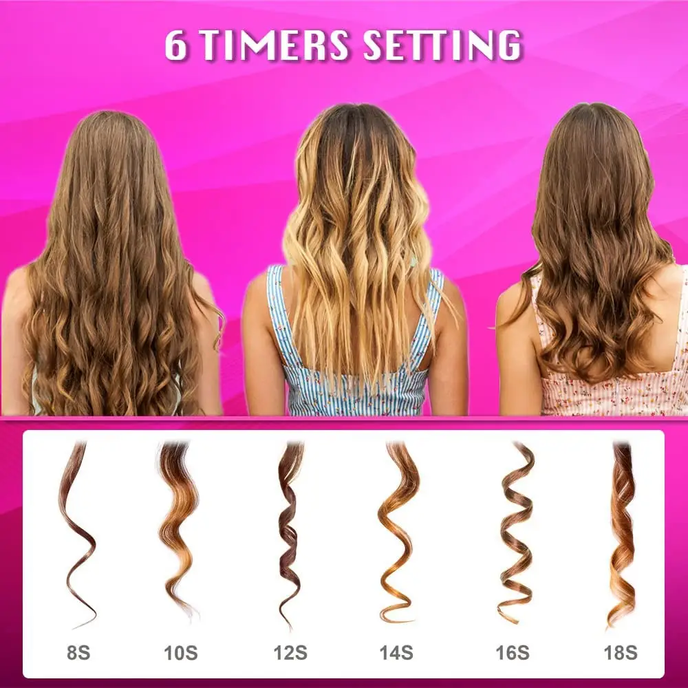 Hot Sale Portable Home Electric Iron Fully Automatic USB Cordless Hair Curler PTC Heater LED Temperature Display ROHS Certified