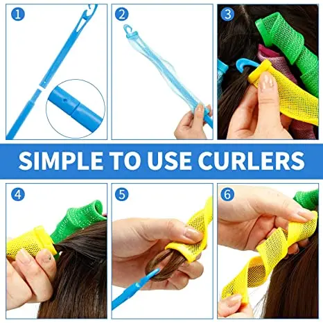 Heatless Spiral Hair Curlers for Long Hair No Heat Curlers 22inch55cm Magic Curls Hair Rollers with Styling Hooks for Women Kids
