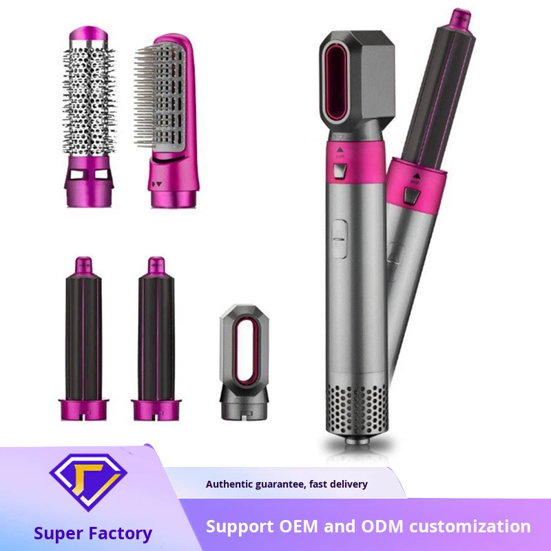 Cross-Border Tourmaline Ceramic Curling Iron Straightening 5-in-1 Hot Air Comb Constant Temperature Heating Automatic Hair