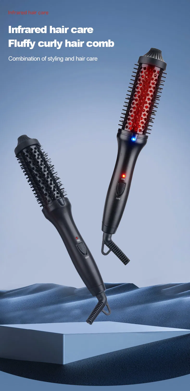 Save Multifunctional LED Temperature Infrared Electric Comb PTC Heater for Straight Fluffy Hair Styles for Household Curling Irons
