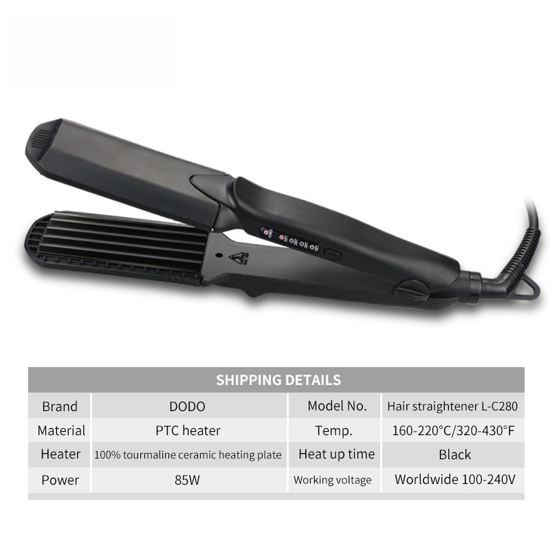 Beauty Salon Equipment Jet Black Titanium Flat Iron Hair Straightener Curling Iron