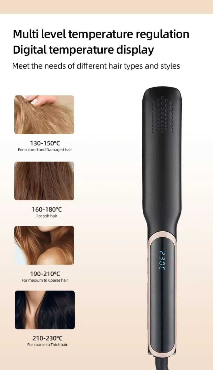 2026 Infrared Straightening Iron PRO 2 in 1 Hair Straightener PTC Fast Heating Flat Iron Hair Straight & Curly Hair for Home Use