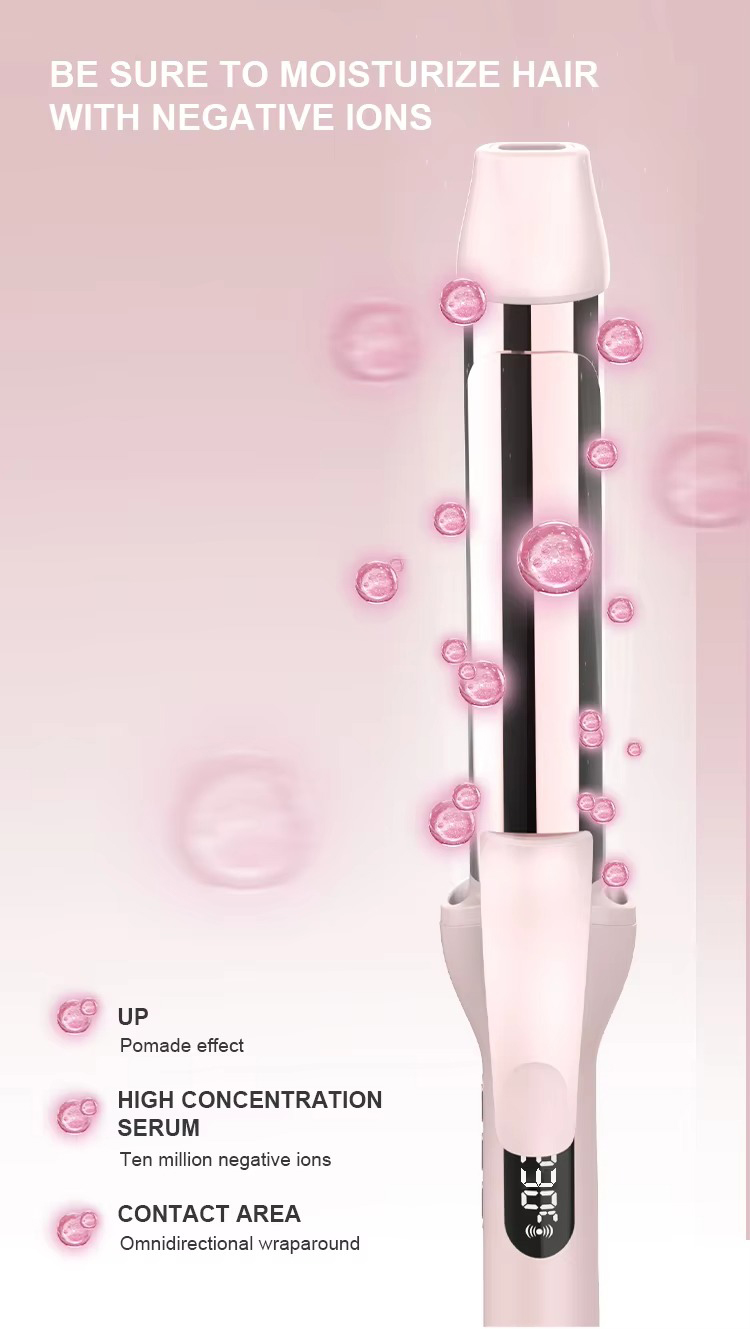 New LCD Automatic Hair Curler Rotating Curling Iron Ceramic Professional Heating Hair Stick Portable Air Spin Curl for Hair Type