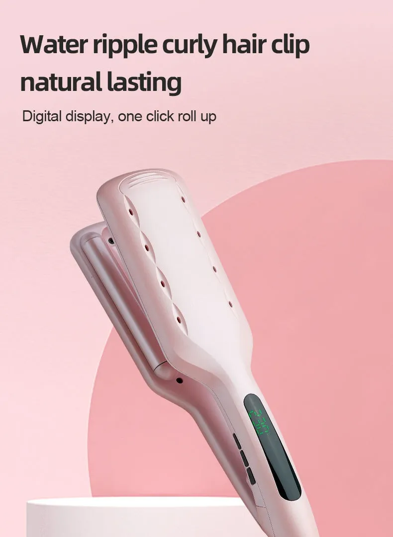 3 Barrel Egg Roll Hair Waver Ceramic Triple Barrel Water Wave Curling Iron Fast Heat Negative Ion Anti-Scald Egg Curler for Long Short Hair