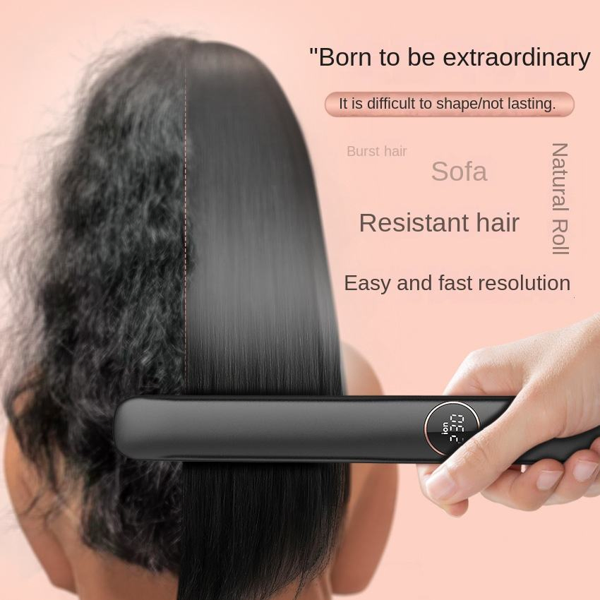 Save This Dual-Purpose Titanium Hair Straightener &amp; Curling Iron with Negative Ion Tech and Constant Temperature Control. Crafted with Titanium Plates for Fast,