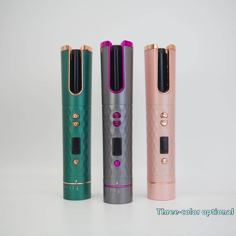 Professional Automatic Curling Iron Wand, Ionic Ceramic Coating &amp; LED Temperature Display, Dual Voltage Portable Hair Curler