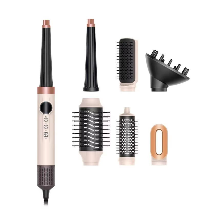 Salon Hair Supplies Foldable Outdoor Electric Styling Tools Professional Hair Dryer Set with 6-in-1 Multi Stylers Curling Irons