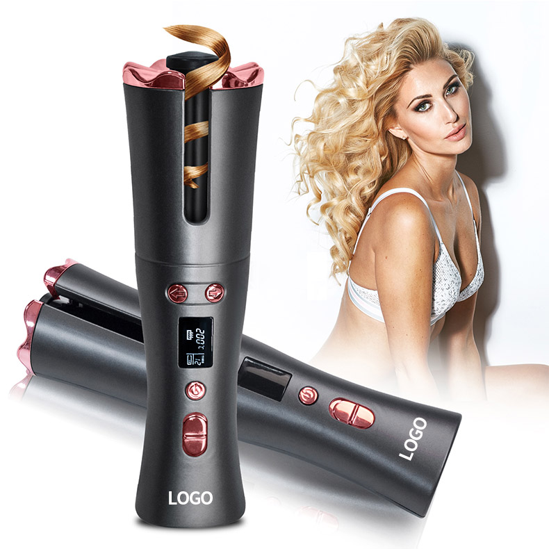 Auto Rotating Curling Iron Rechargeable Cordless Automatic Curler Professional Curl Iron 360 Hair Curler