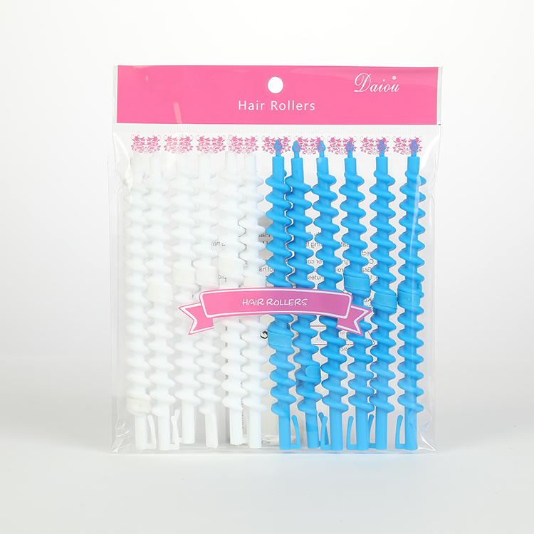 Wholesale Custom 12Pcs/Bag Spiral Perm Rods Plastic Heatless Hair Rollers Hairdressing Styling Curling Rods