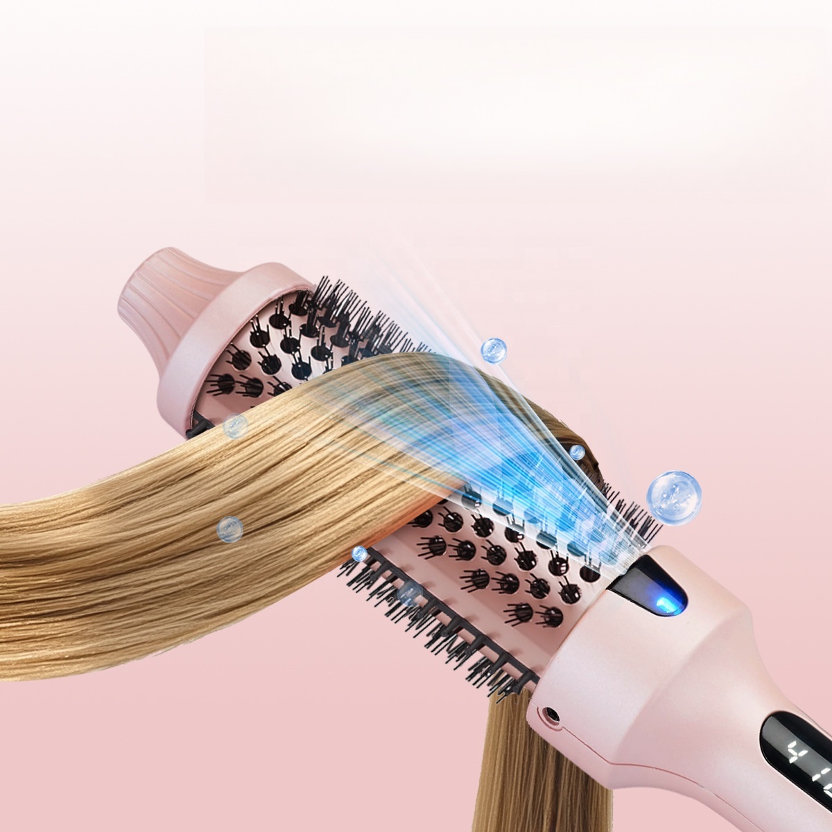 Tourmaline Ceramic Hair Curler with LCD Temperature Display and Moisturizing Negative Ions for Maintains Hair Health