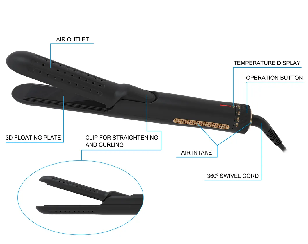Titanium Hair Straightener Curler Ceramic Flat Iron Detail 1