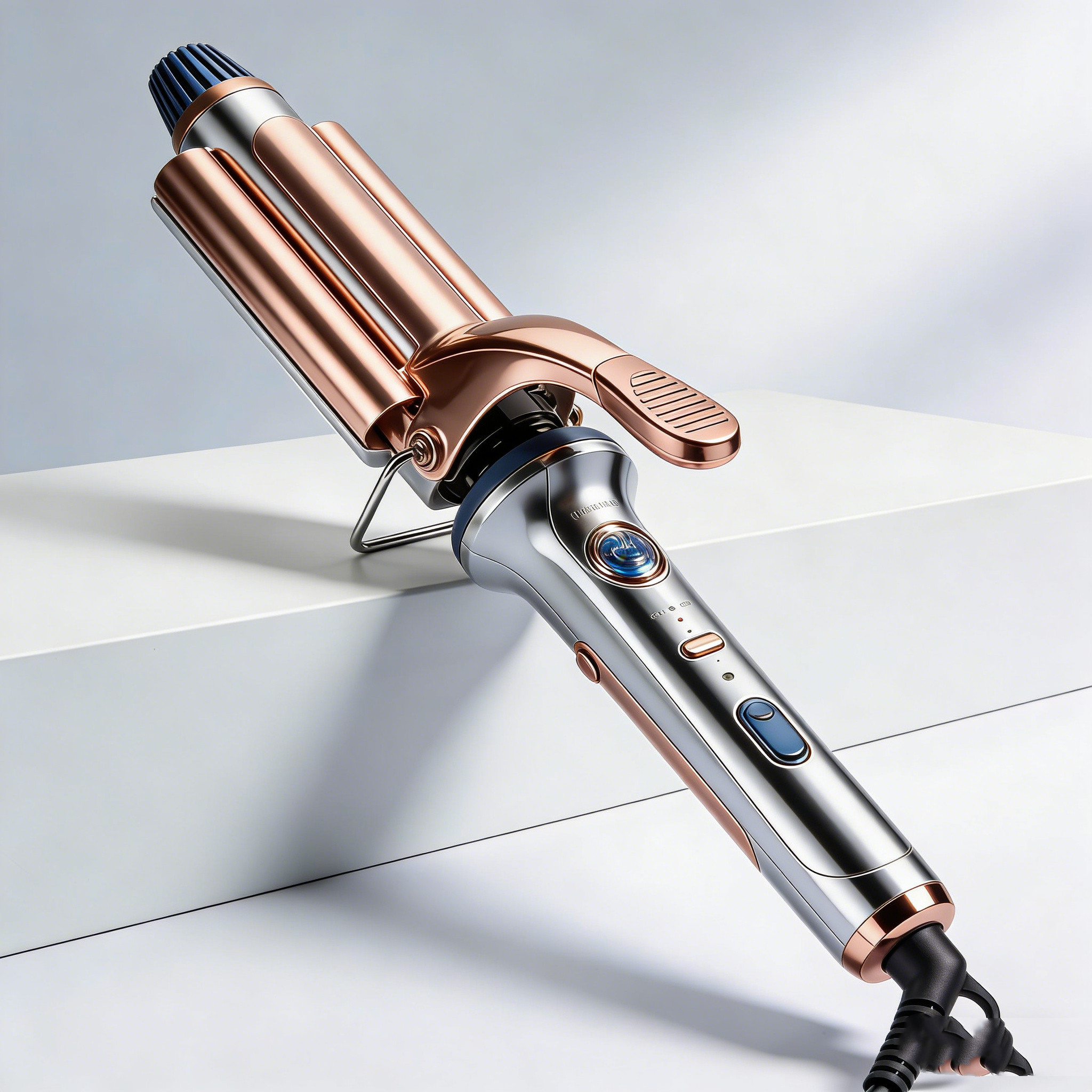 New-Style Hair Curler &amp; Straightener 2-In-1 Automatic Spiral Curling Iron with Rotating Function and LCD Screen
