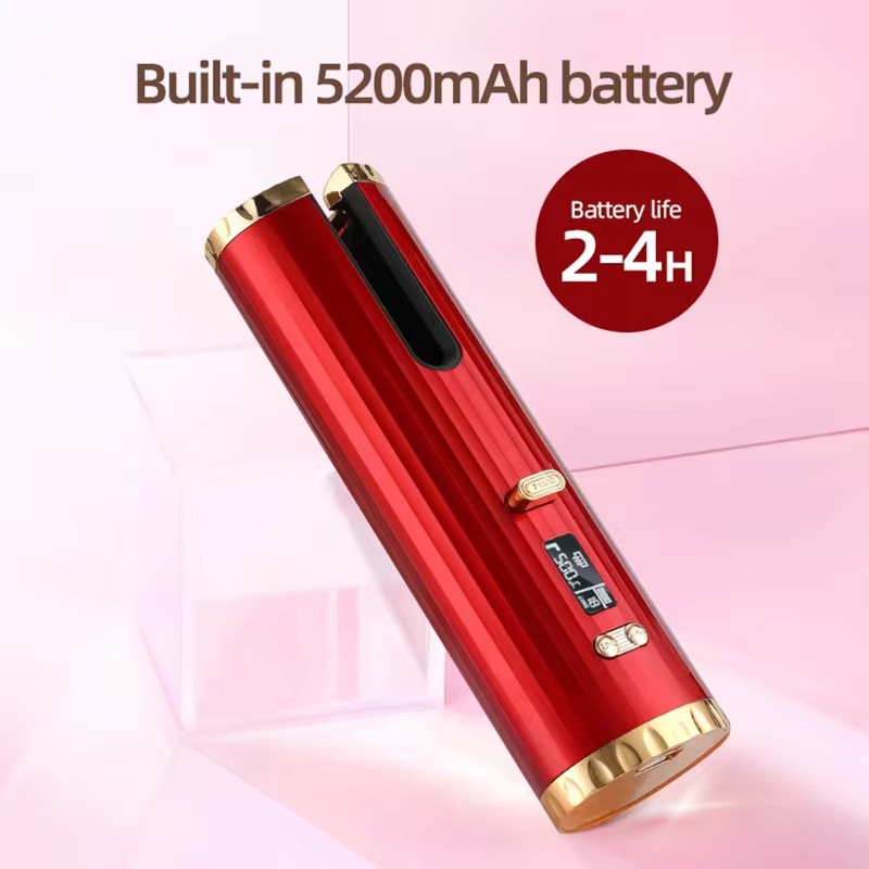 Cordless Automatic Curling Iron USB Charging Curling Iron Electric Ceramic Heating Wave Type LED Rotating 360&deg; Curling Iron Riwa