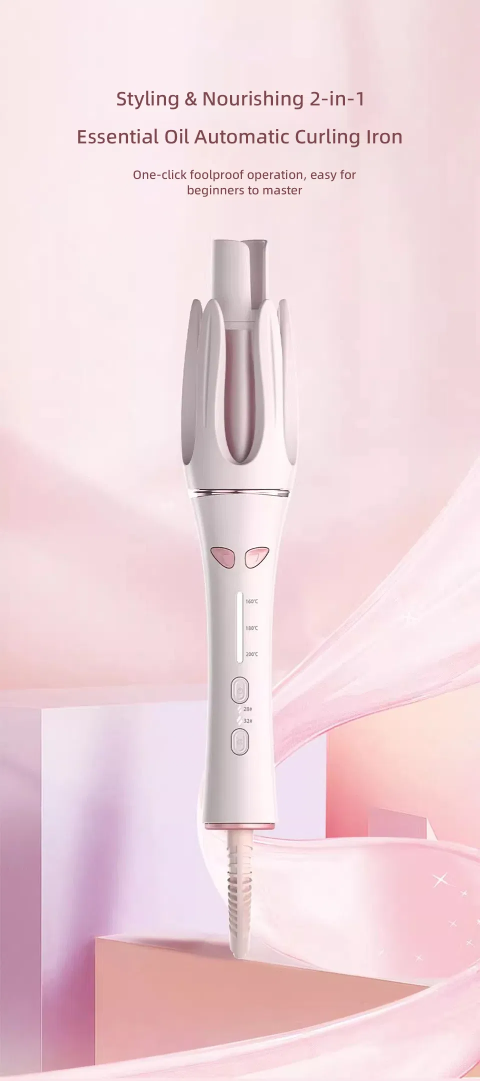 Professional Automatic Hair Curler 28mm/32mm with Essential Oil
