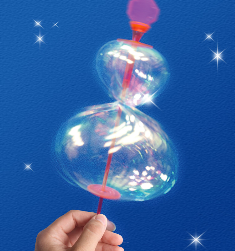 Large Plastic Unlit Rainbow Stick Magic Rotating Bubble Wand Bubble Flower