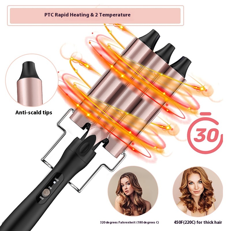 2025 Hot Selling LED Head-Changing 5-in-1 Curling Iron Set Quality Ceramic Electric Straight Curling Iron Curling Comb