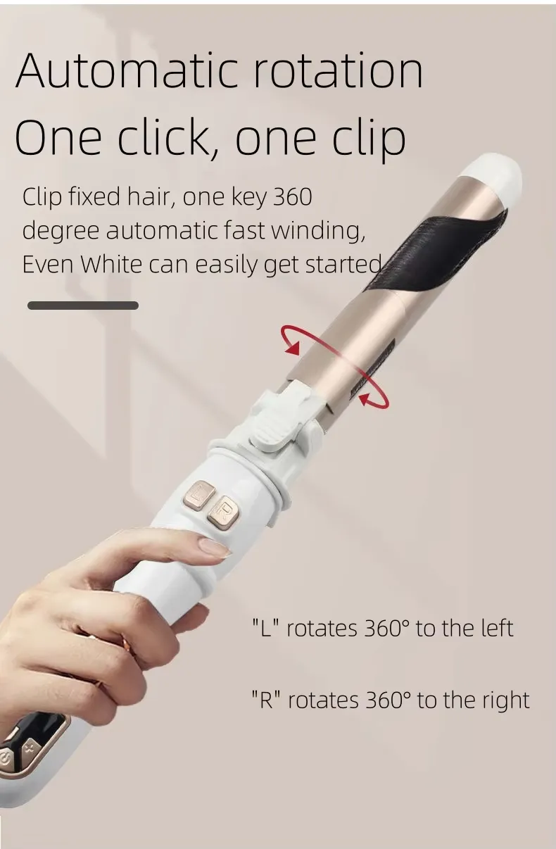 Rotary Electric Hair Curling Stick Automatic Hair Curler Large Wave Hair Curler