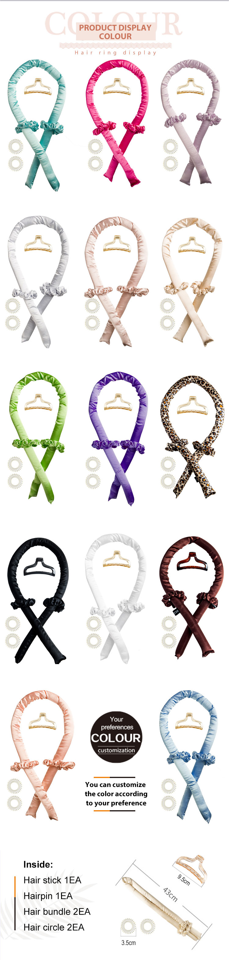 2025 Lazy Sleeping Foam Sponge Heatless Curling Rod Headband for Effortless Curls No Heat Curling Stick Targeted for Women