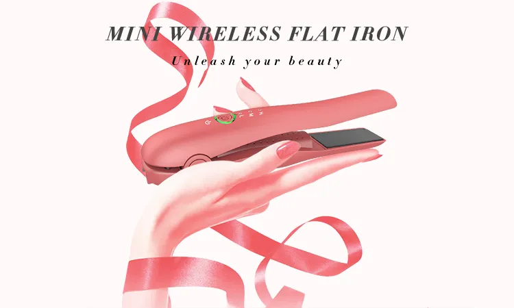 Portable Fast Heating 2 in 1 Multi-Functional Cordless Mini Wireless Hair Straightener Curling Iron for Hair Styling