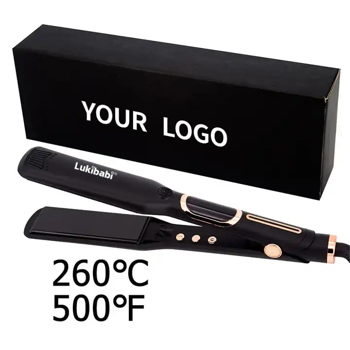 Gift Set 1.5 Inch Hair 230 Degree LCD Display Titanium Plate Infrared Ionic 3D Floating Professional Hair Sraightener Flat Iron