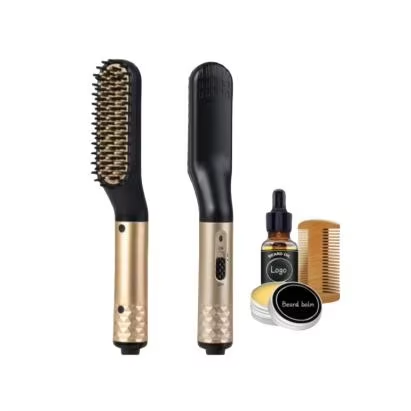 Multifunctional Electric Straightening Comb Curler Kit Fast Heating Beard Styling Tools for Grooming