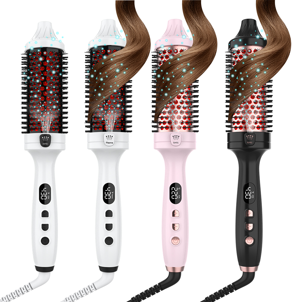 1.75 Inch New Plasma Infrared Hair Curler Straight Electric Anti-Scald Thermal Brush Curling Wand Heat Styling Comb