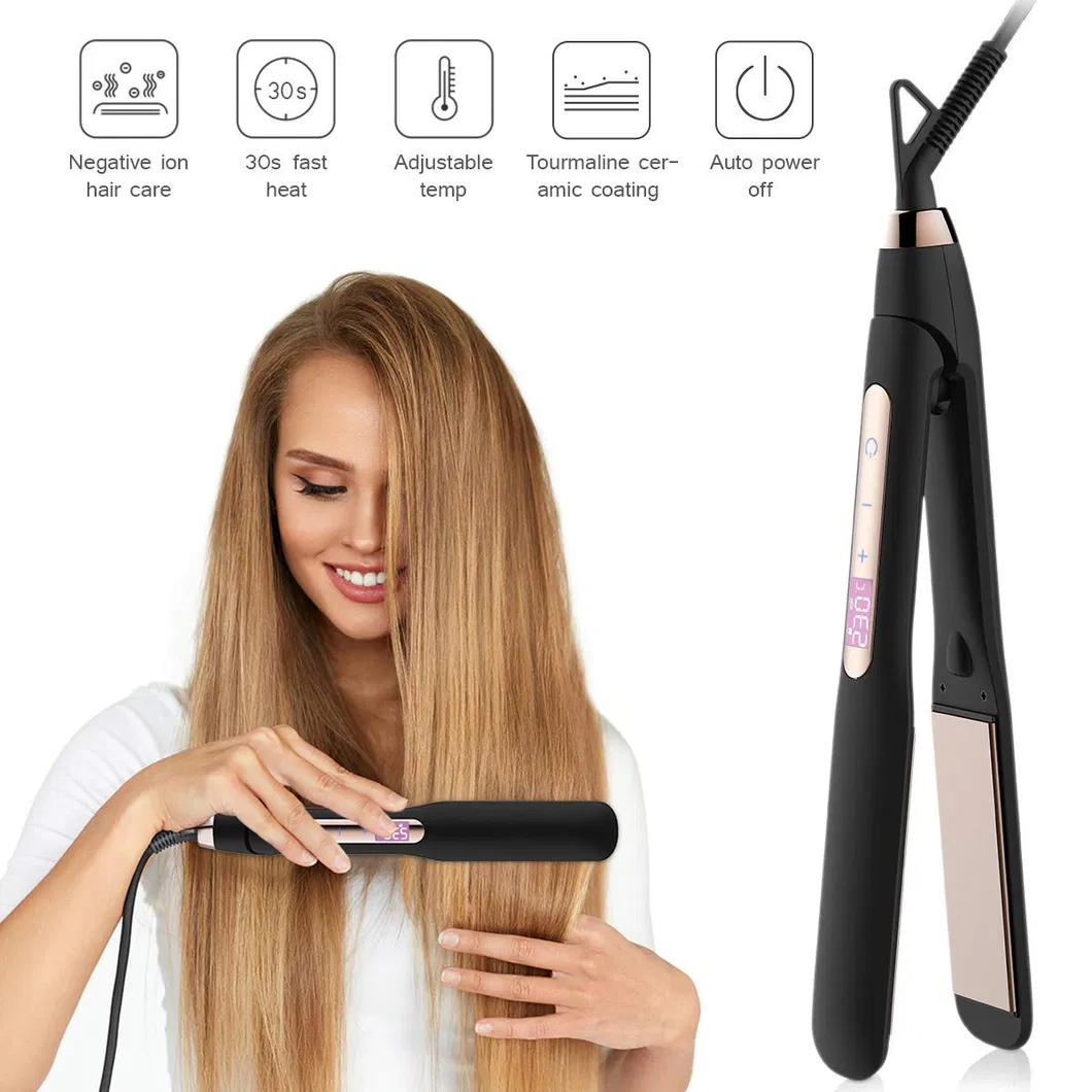 LCD Wholesale Titanium Flat Iron Hair Straightener Curling Iron