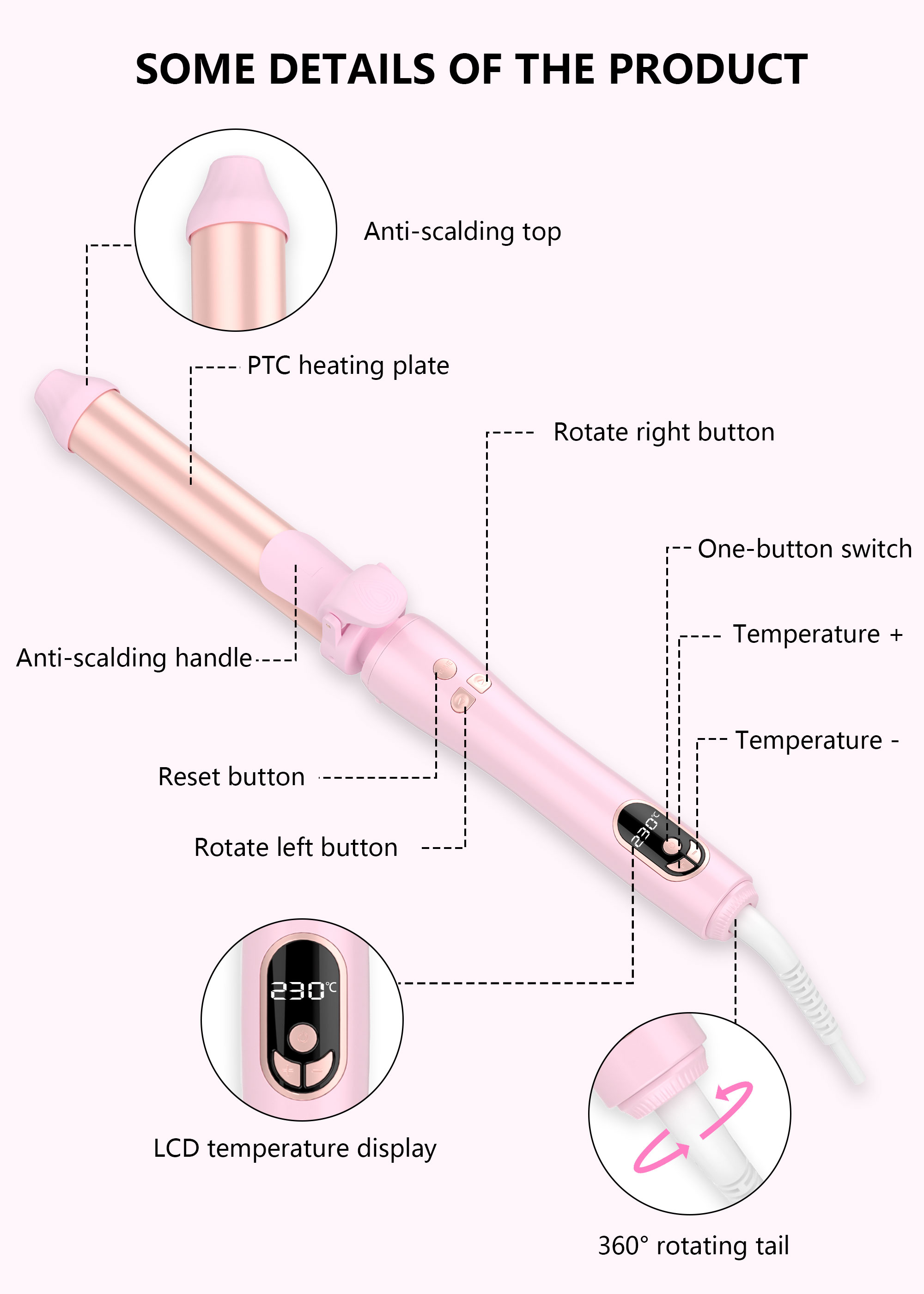 Electric Stick/curler Spiral Ceramic Rod Salon Design Styling Auto Crimp Personalised Gold Price Triple Hair Curling Tongs