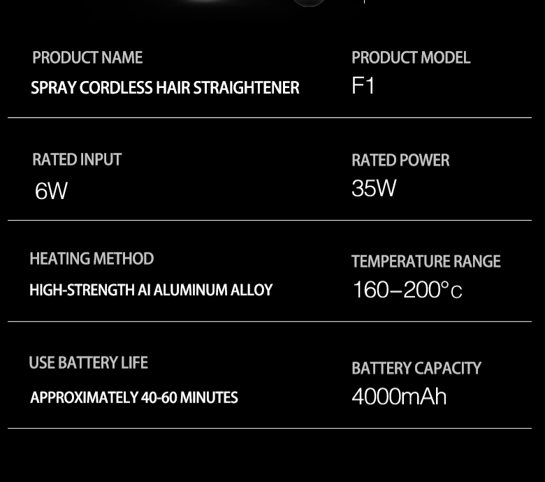 2 in 1 Straight and Curling Iron Cordless Hair Straightener Comb 3 Temperature Settings Negative Ion Hair Styling Tool