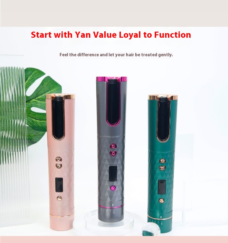 Professional Automatic Curling Iron Wand, Ionic Ceramic Coating & LED Temperature Display, Dual Voltage Portable Hair Curler