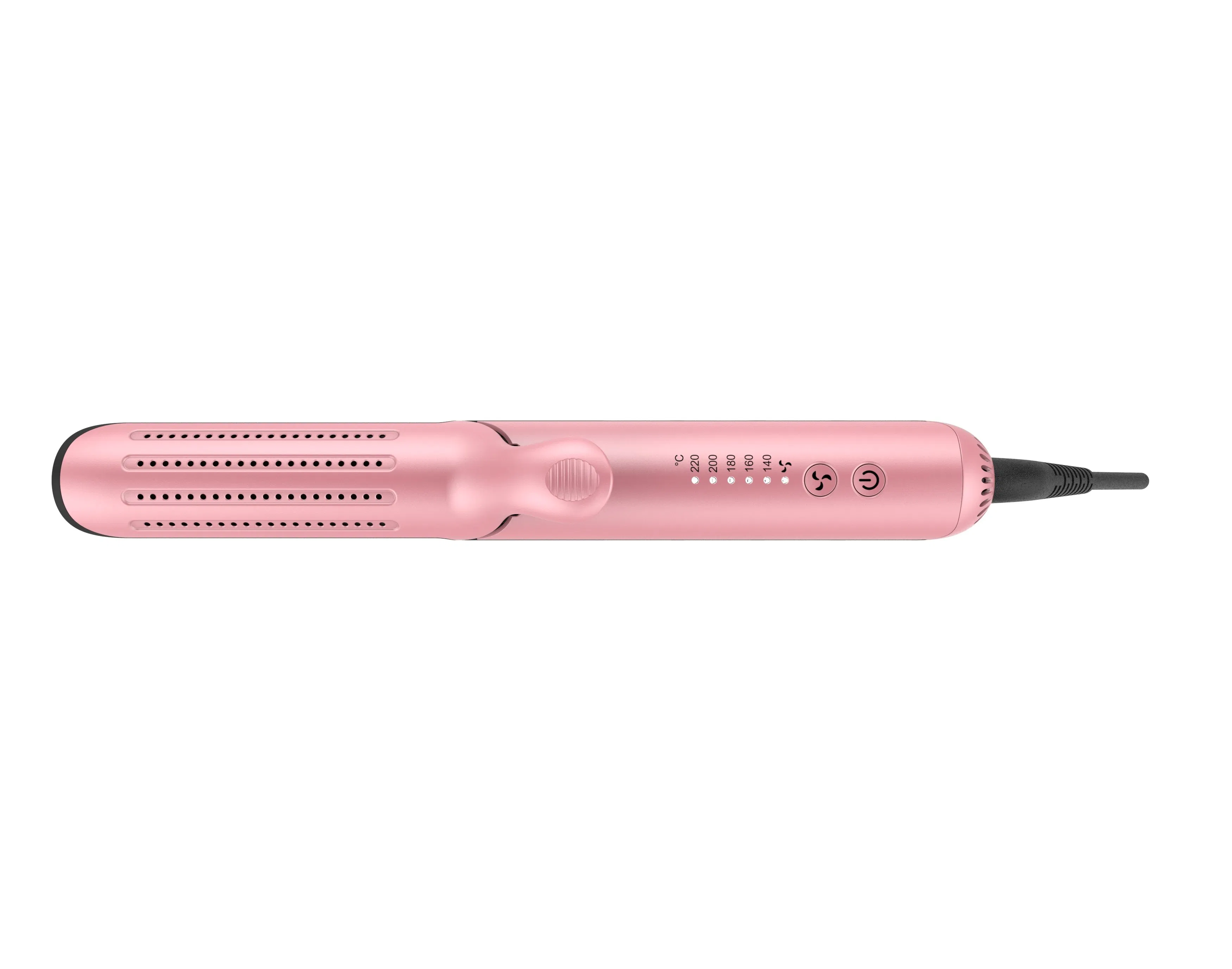 Cool Air 2-in-1 Straightening and Curling Iron with Airflow for Beach Waves &amp; Sleek Straight, Ceramic Tourmaline Flat Iron Curling Wand with 5 Heat Settings