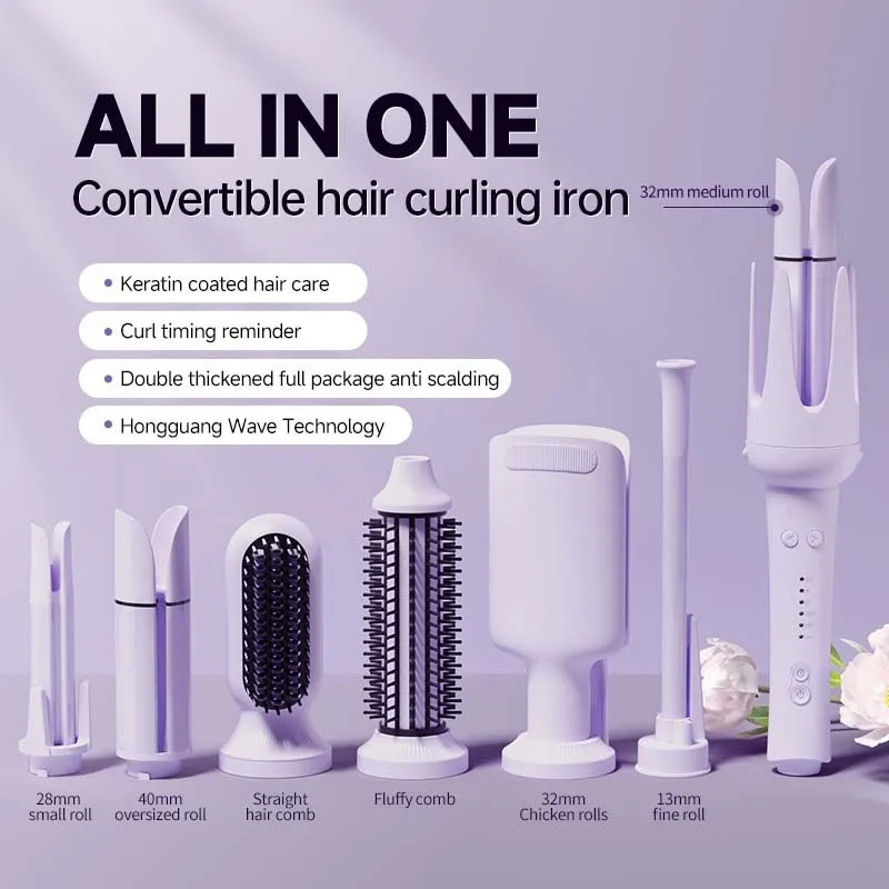 Automatic Hair Curler 32mm Rotating Curling Iron with 4 Temperature Settings
