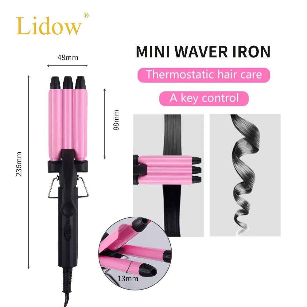 Mini Portable Triple Barrel Hair Waver Iron