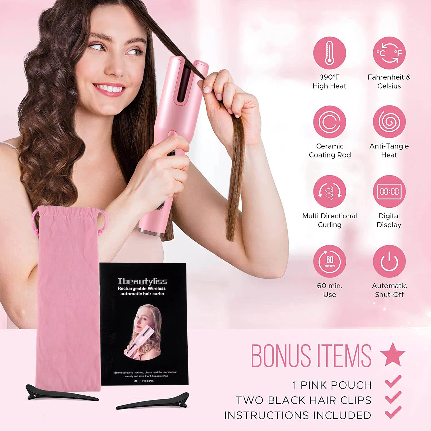 Professional Cordless Automatic Hair Curler