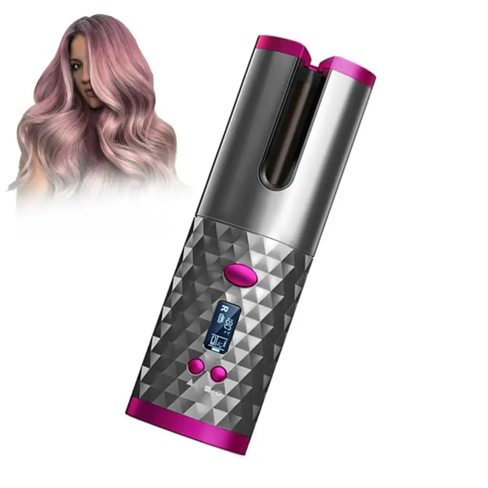 Hot Sale Portable Home Electric Iron Fully Automatic USB Cordless Hair Curler PTC Heater LED Temperature Display ROHS Certified