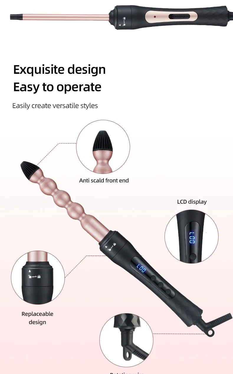 Wholesale PRO 3 in 1 Ceramic Hair Curling Iron Set Multi Size Interchangeable Curling Wand with Accessories for Home Salon Use