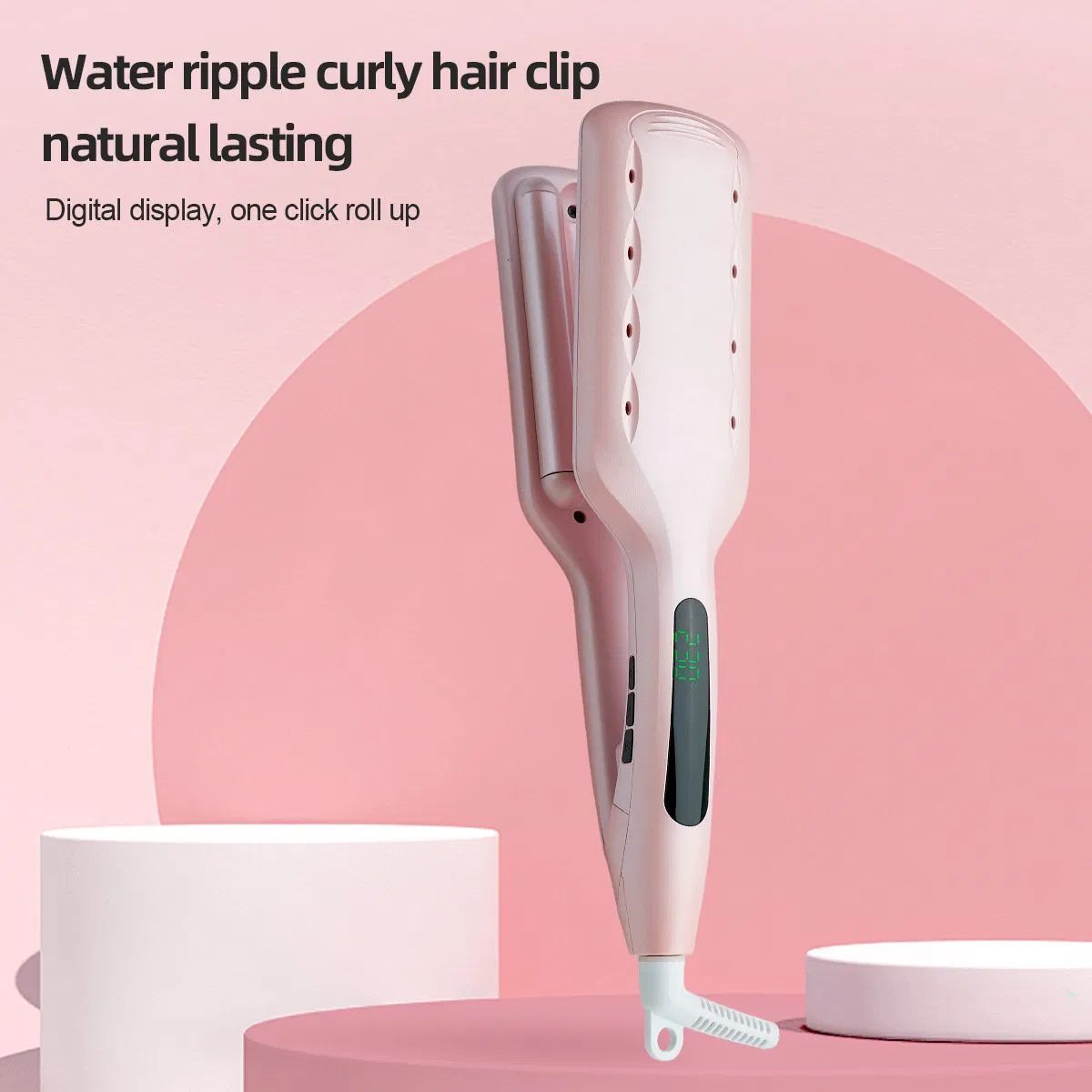 3 Barrel Egg Roll Hair Waver Ceramic Triple Barrel Water Wave Curling Iron Fast Heat Negative Ion Anti-Scald Egg Curler for Long Short Hair
