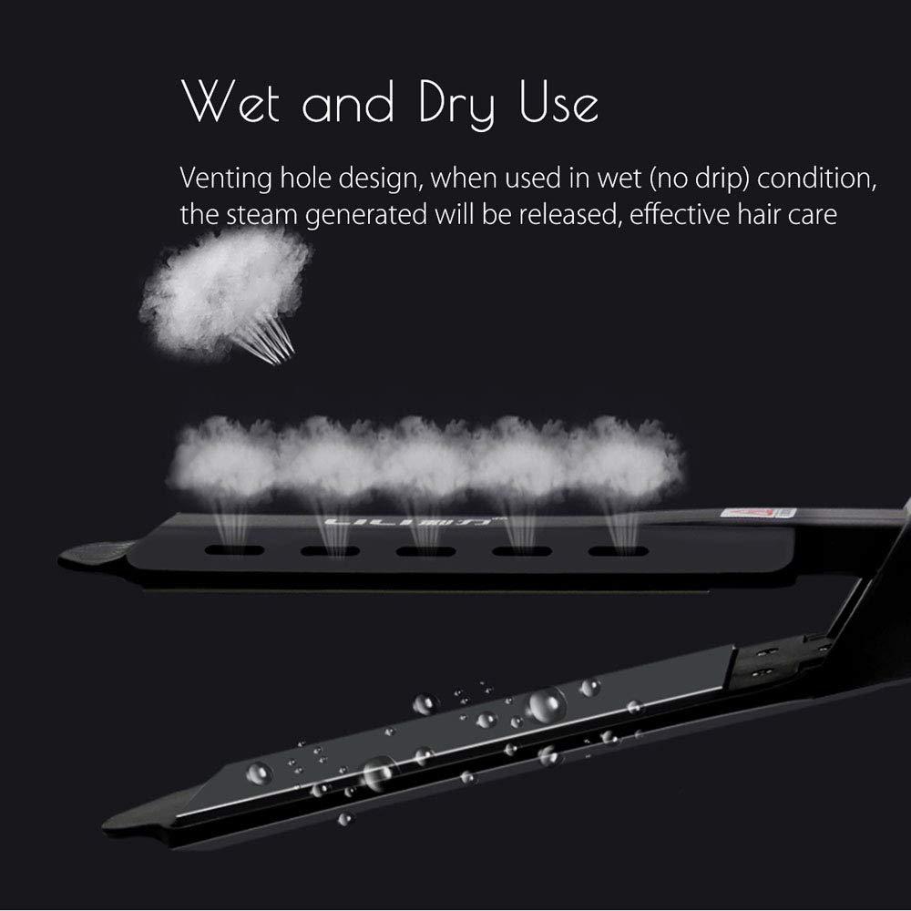 Ceramic Tourmaline Steam Hair Straightener Curling Iron Electric Household Flat Iron with Temperature Regulation Widening Plate