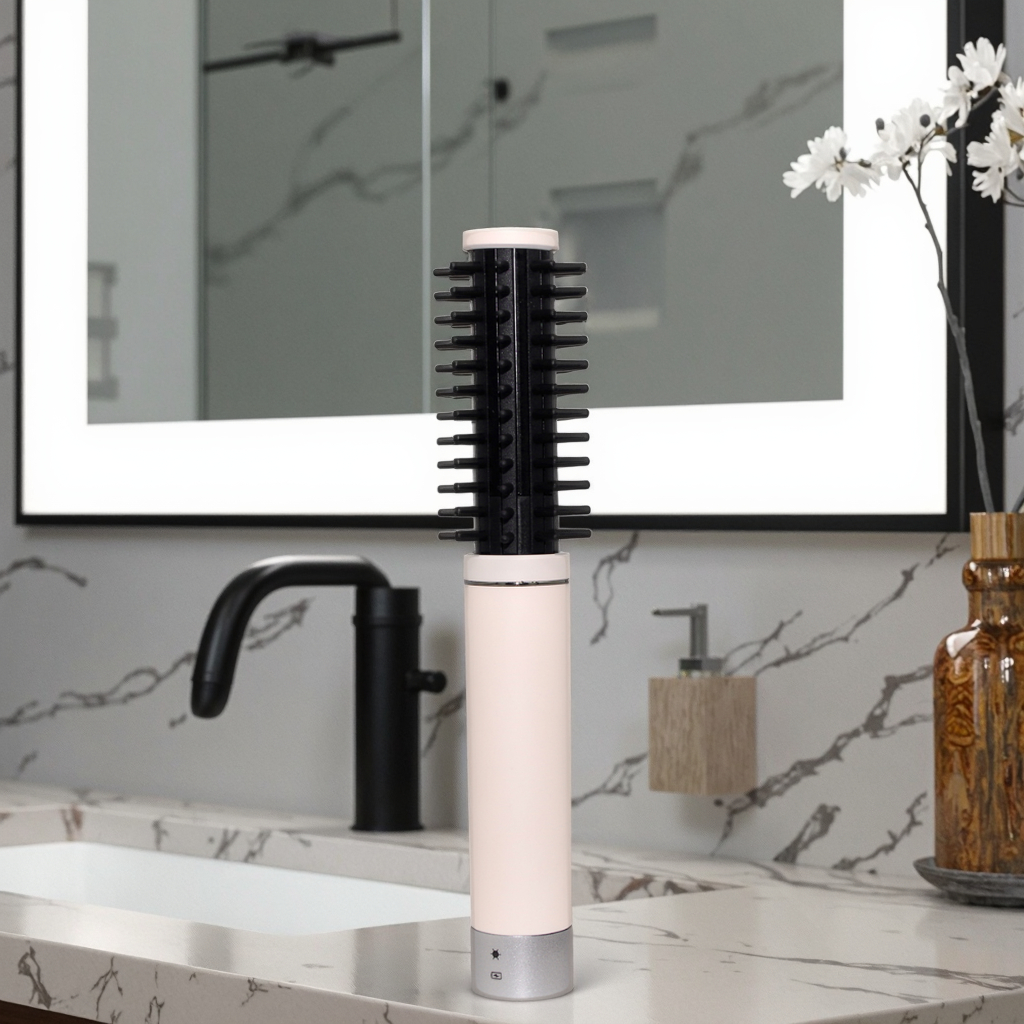 Custom Curling Iron USB Rechargeable Cordless Heated Brush Hair Curling Portable Electric Curling Iron Automatic
