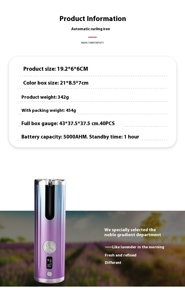 Portable Mini Wireless Automatic Curling Iron Gentle Hair Styling Multi-Purpose Tool Durable Negative Ion Lazy Big Wave Feature