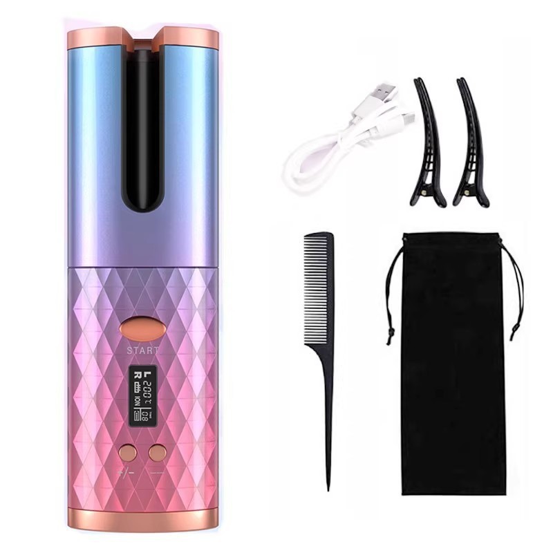 Wireless Iron LED Display Automatic Mini USB Charging Curler Hair Curling Machine for Wave Hair and Anywhere
