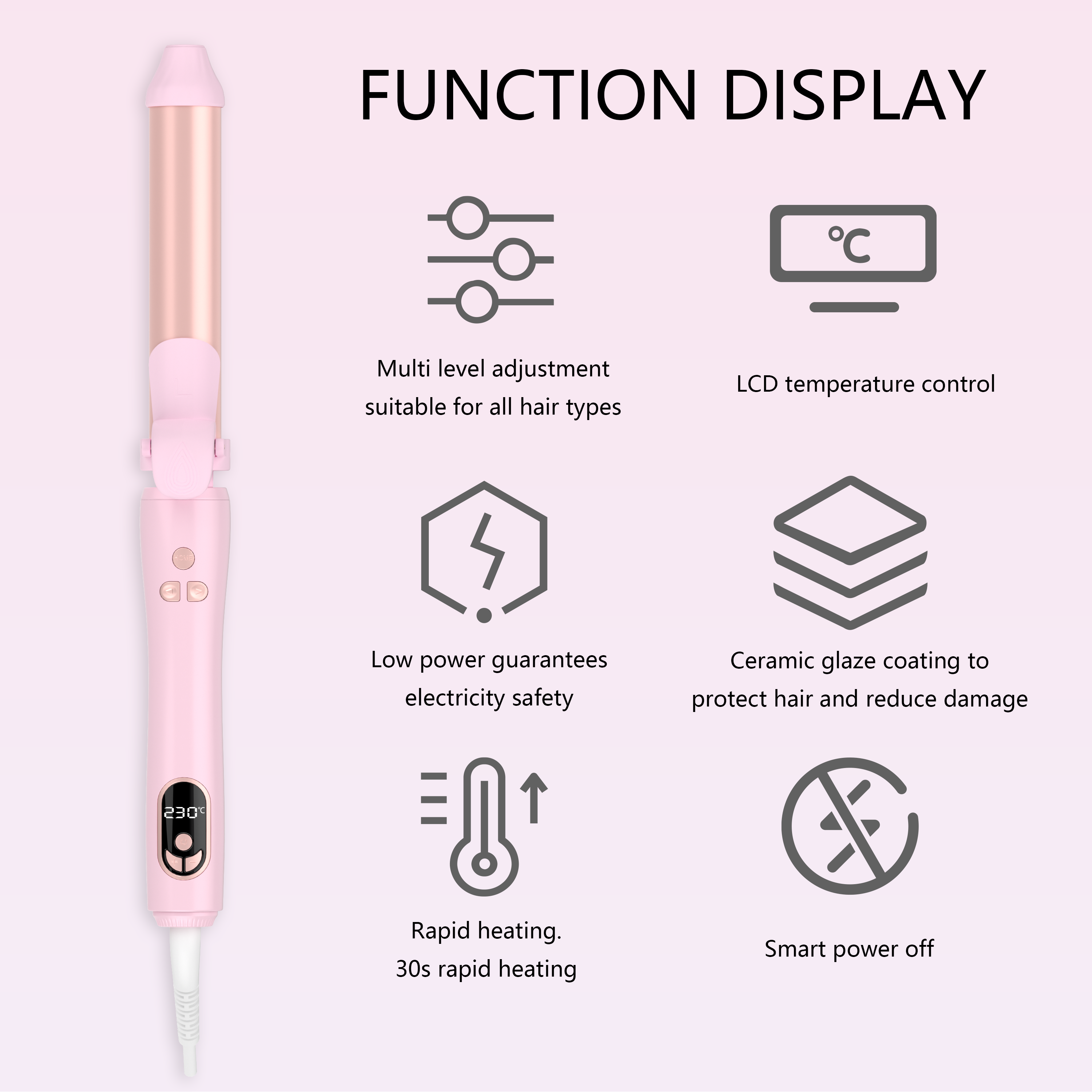 Electric Stick/curler Spiral Ceramic Rod Salon Design Styling Auto Crimp Personalised Gold Price Triple Hair Curling Tongs