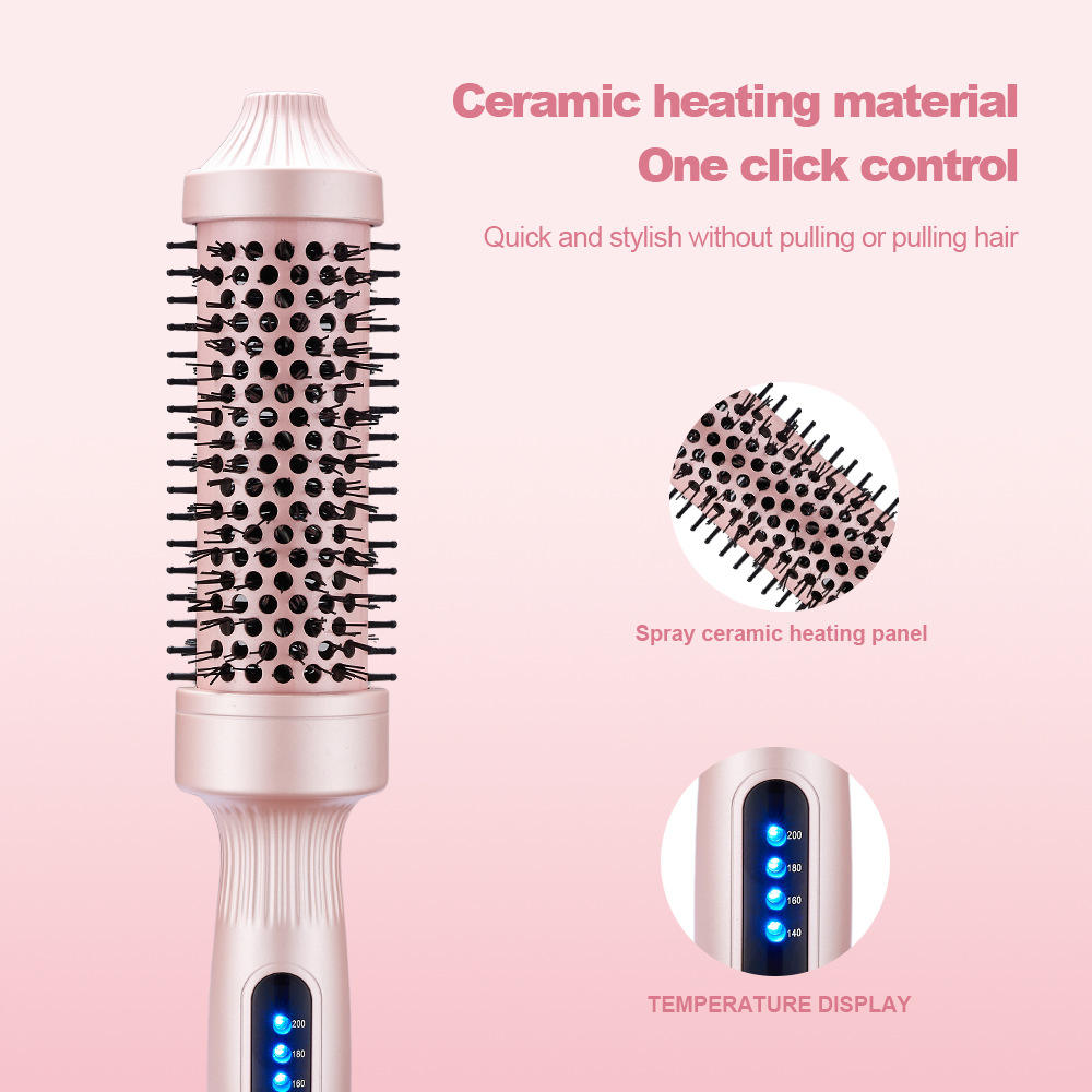 Portable Hot Air Brush Hair Curler Comb with LED Display Electric Thermal Styling Tool for Household RV &amp; Hotel Use