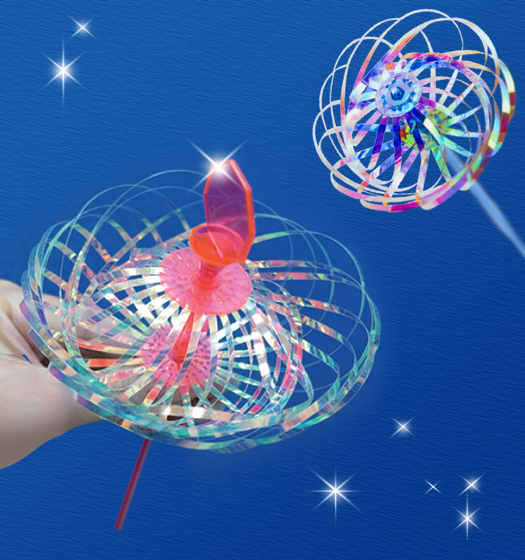 Large Plastic Unlit Rainbow Stick Magic Rotating Bubble Wand Bubble Flower