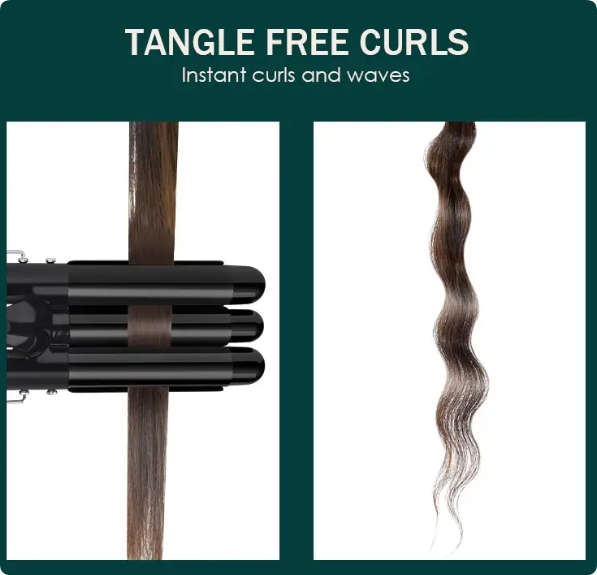 Professional 3 Barrels Triple Wavers Curling Iron LCD Tourmaline Wave Plate Hair Curler High Quality Digital Hair Curling Iron