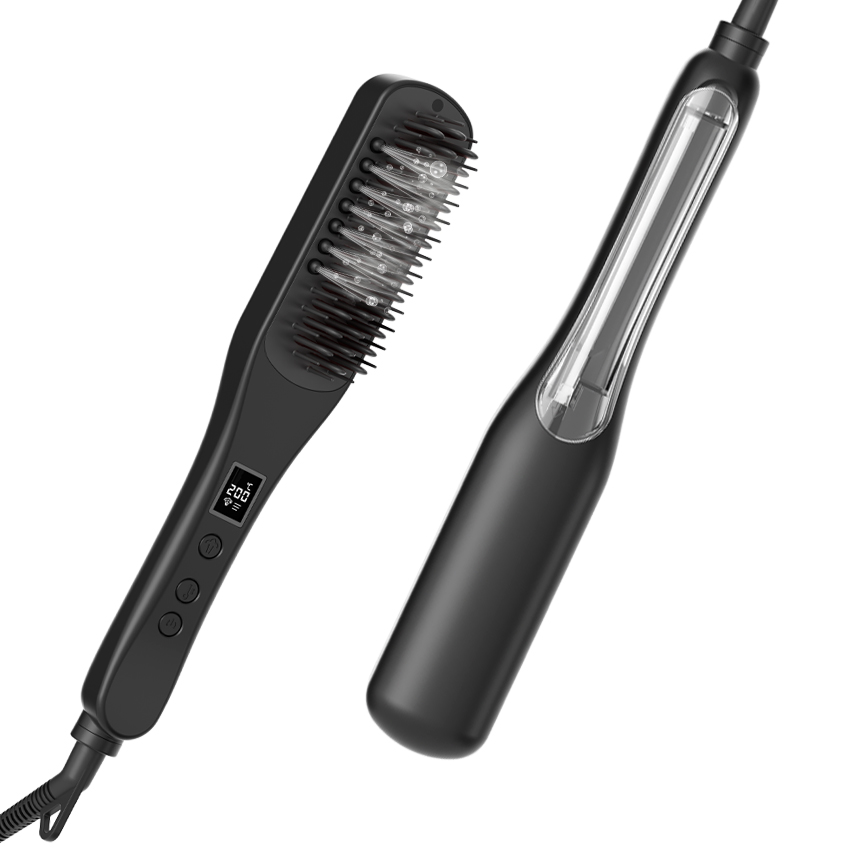 2 in 1 Steam Hair Straightener Comb Beauty Spa Hair Care Styling Anti-Scald Hair Steamer Straightening Brush Curling Irons