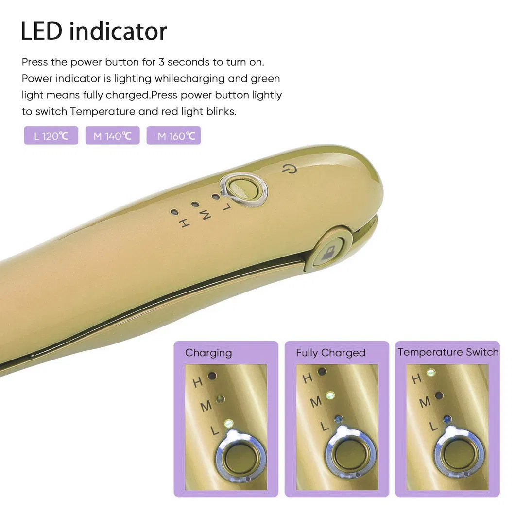 LED Travel USB Car Plug Mini Iron for Hair (V180)