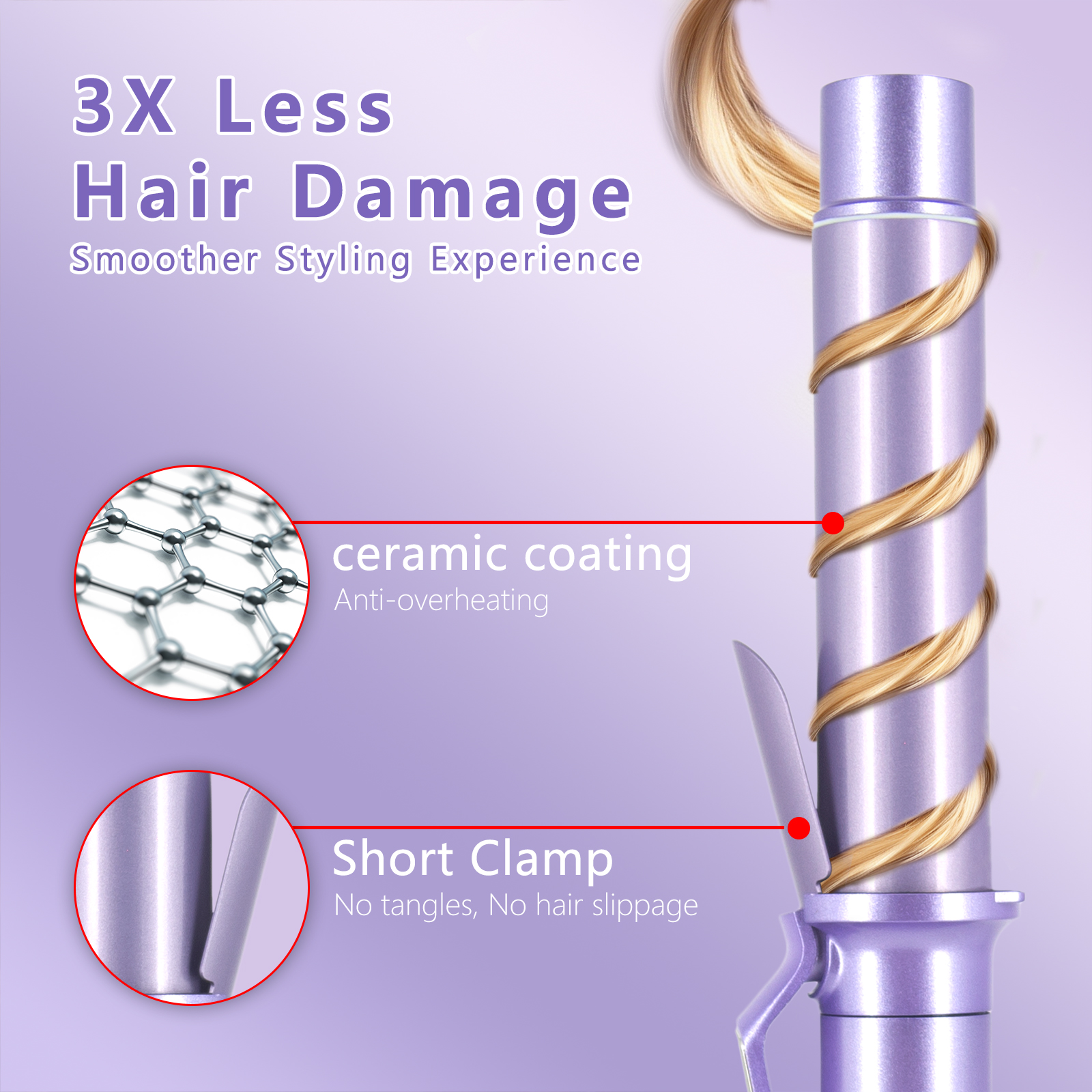 Professional Salon Curling Iron Electric Portable Hair Curling Iron 2 in 1 Automatic Curling Iron